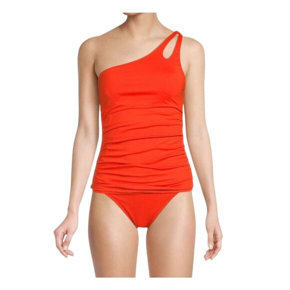 La Blanca orange one shoulder tankini swimsuit 8 island goddess - Picture 1 of 9
